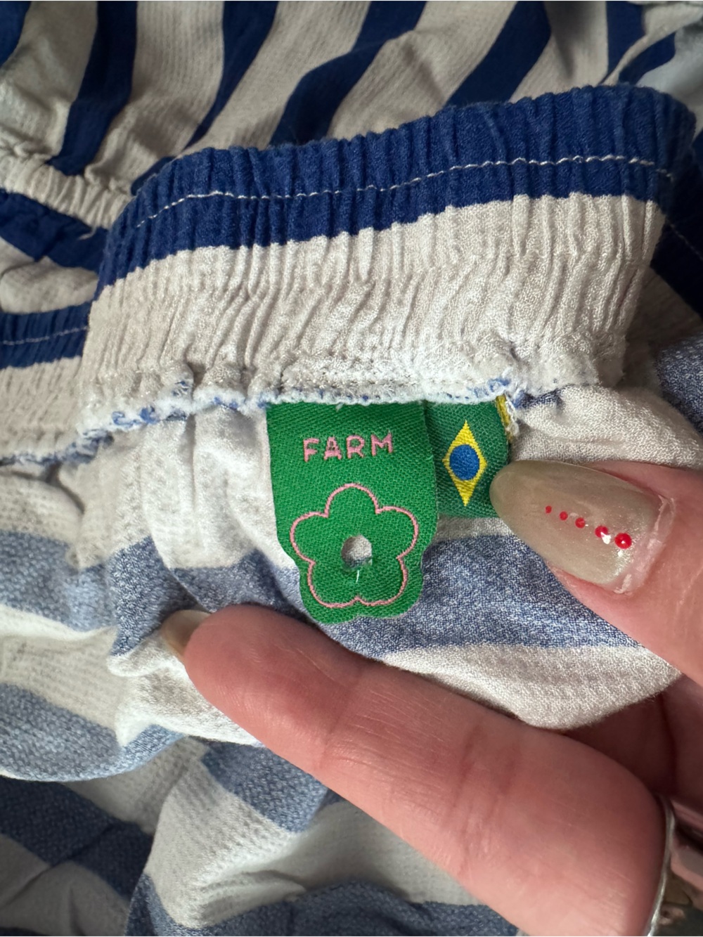 Farm Striped Blue and White Jumpsuit - Picture 4 of 5